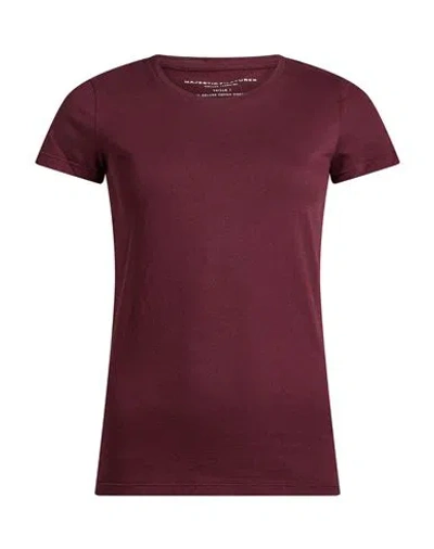 Majestic Filatures Woman T-shirt Plum Size 1 Organic Cotton In Burgundy
