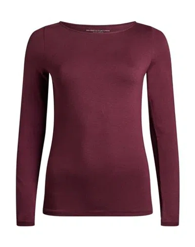Majestic Filatures Woman T-shirt Plum Size 1 Viscose In Burgundy