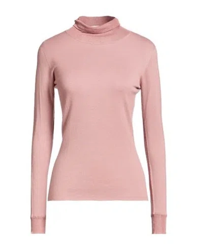 Majestic Filatures Woman Turtleneck Antique Rose Size 1 Cashmere In Pink