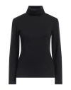 Majestic Filatures Woman Turtleneck Black Size 3 Cotton, Cashmere