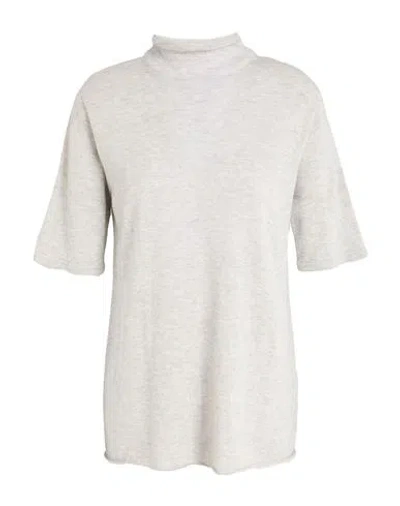Majestic Filatures Woman Turtleneck Light Grey Size 4 Cashmere In White