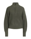 Majestic Filatures Woman Turtleneck Military Green Size 1 Merino Wool