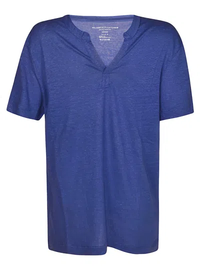 Majestic Fitted Classic T-shirt In Klein