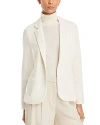Majestic Fitted Linen Blazer In White