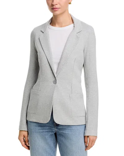 Majestic Fitted Linen Blazer In Gray