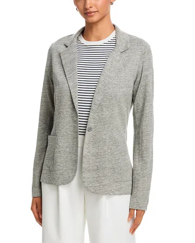 Majestic Fitted Linen Blazer In Gray
