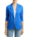 Majestic Fitted Linen Blazer In Mediterranean