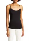 Majestic Flat-edge Spaghetti Tank In Black In Black