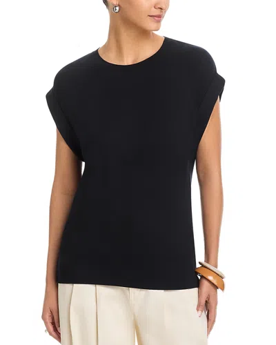 Majestic French Crewneck Tee In Black