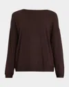 Majestic French Terry Crewneck Sweatshirt In Brown