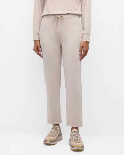 Majestic French Terry Cuffed Drawstring Pants In 104 Cream