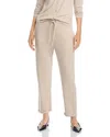 Majestic French Terry Drawstring Wide Leg Pants In Ecru Chine