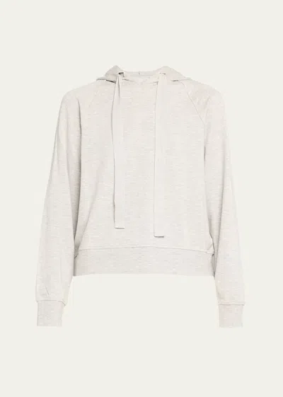 Majestic French Terry Hoodie With Grosgrain Trim In 004 Gris Chine Cl