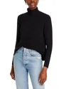 Majestic French Terry Mock Neck Top In Noir