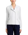 Majestic Zip-front French Terry Moto Jacket In Blanc
