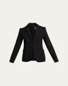 Majestic French Terry One-button Blazer In Coffee