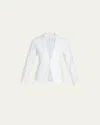 Majestic French Terry One-button Blazer In White