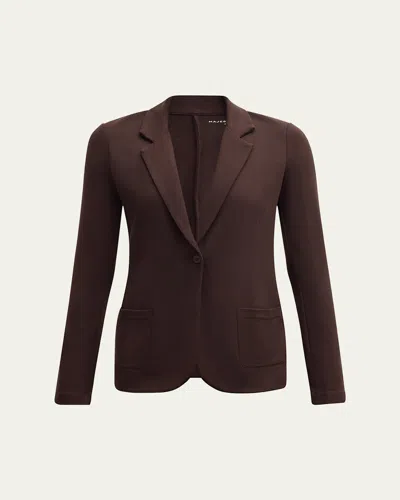Majestic French Terry One-button Blazer In Brown