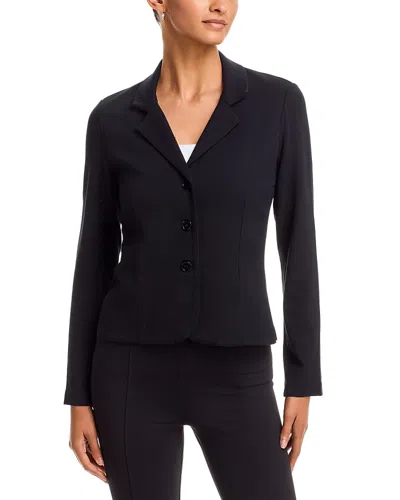 Majestic French Terry Three Button Blazer In Black