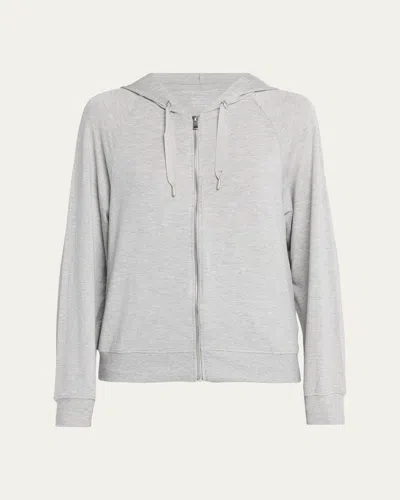 Majestic French Terry Zip-front Hoodie In Gray