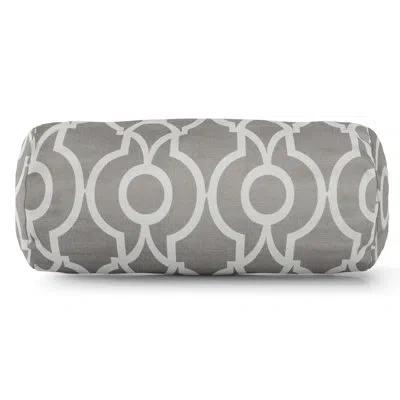 Majestic Home Goods Athens Round Bolster Throw Pillow In Gray