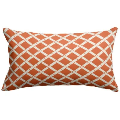 Majestic Home Goods Bamboo Pattern Outdoor Rectangular Pillow Cover & Insert In Burnt Orange