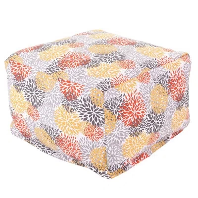 Majestic Home Goods Blooms Pouf In Citrus