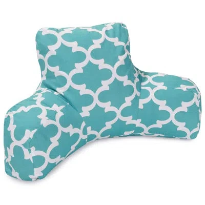 Majestic Home Goods Cotton Indoor / Outdoor Geometric Backrest Pillow In Teal