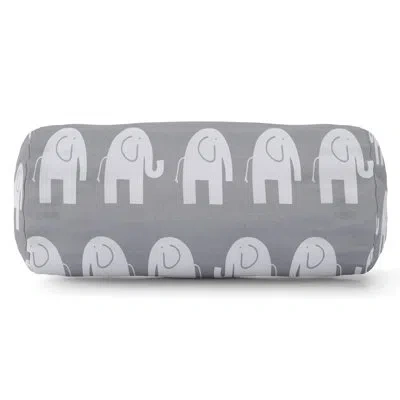 Majestic Home Goods Ellie Round Bolster Cotton Throw Pillow In Gray