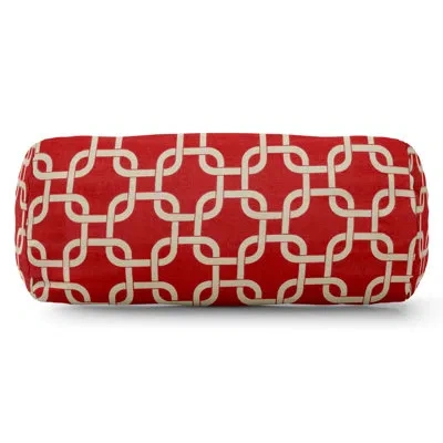 Majestic Home Goods Links Outdoor Bolster Throw Pillow In Red