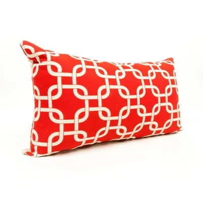 Majestic Home Goods Links Outdoor Rectangular Pillow Cover & Insert In Red