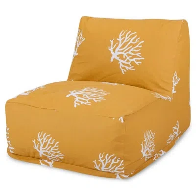 Majestic Home Goods Medium Outdoor Friendly Bean Bag Chair & Lounger In Yellow