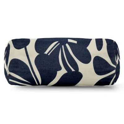 Majestic Home Goods Plantation Outdoor Bolster Throw Pillow In Navy Blue