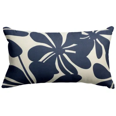 Majestic Home Goods Plantation Outdoor Rectangular Pillow Cover & Insert In Navy Blue