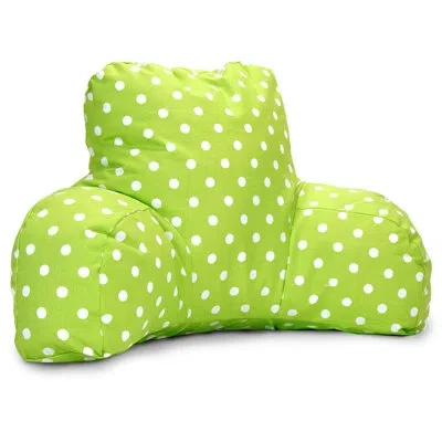 Majestic Home Goods Polka Dot 100% Cotton Bed Rest Pillow In Lime