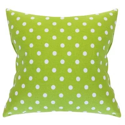 Majestic Home Goods Polka Dot Square Throw Pillow In Lime