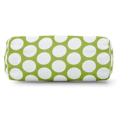 Majestic Home Goods Round Bolster Cotton Throw Pillow In Hot Green