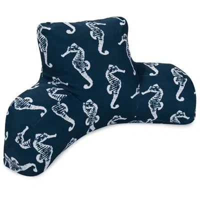 Majestic Home Goods Seahorse Indoor/outdoor Bed Rest Pillow In Navy