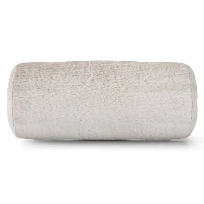 Majestic Home Goods Solid Sherpa Round Faux Leather Bolster Pillow Cover & Insert