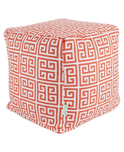 Majestic Home Goods Towers Ottoman Pouf Cube 17" X 17" In Red