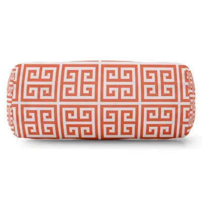 Majestic Home Goods Towers Round Bolster Pillow Cover & Insert In Orange