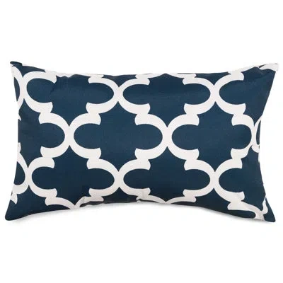 Majestic Home Goods Trellis Outdoor Rectangular Pillow Cover & Insert In Navy