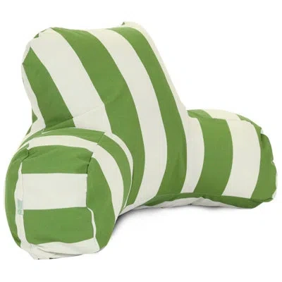 Majestic Home Goods Vertical Stripe Indoor/outdoor Bed Rest Pillow In Sage,cream