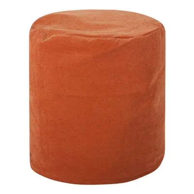 Majestic Home Goods Villa 16" Wide Round Pouf Ottoman In Orange