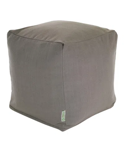 Majestic Home Goods Wales Ottoman Pouf Cube 17" X 17" In Brown