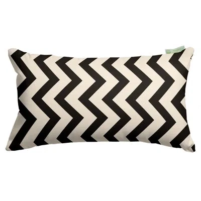 Majestic Home Goods Zig Zag Rectangular Throw Pillow In Black