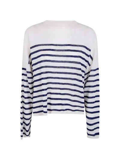 Majestic Horizontal-stripe Sweater In White