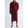 Majestic International Buffalo Check Plush Shawl Robe