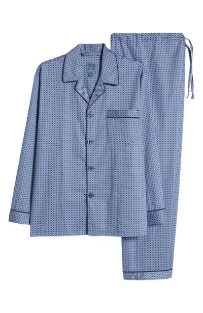 Majestic International Cotton Sateen Pajamas In Navy/blue