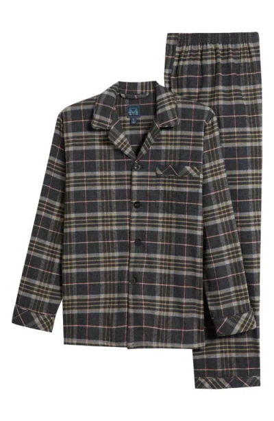 Majestic International Country Cotton Flannel Pajamas In Charcoal